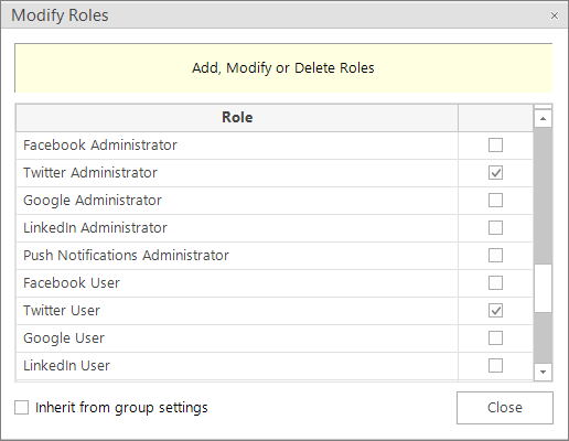 Modify Roles—Twitter Administrator and User Modify Roles—Twitter Administrator and User