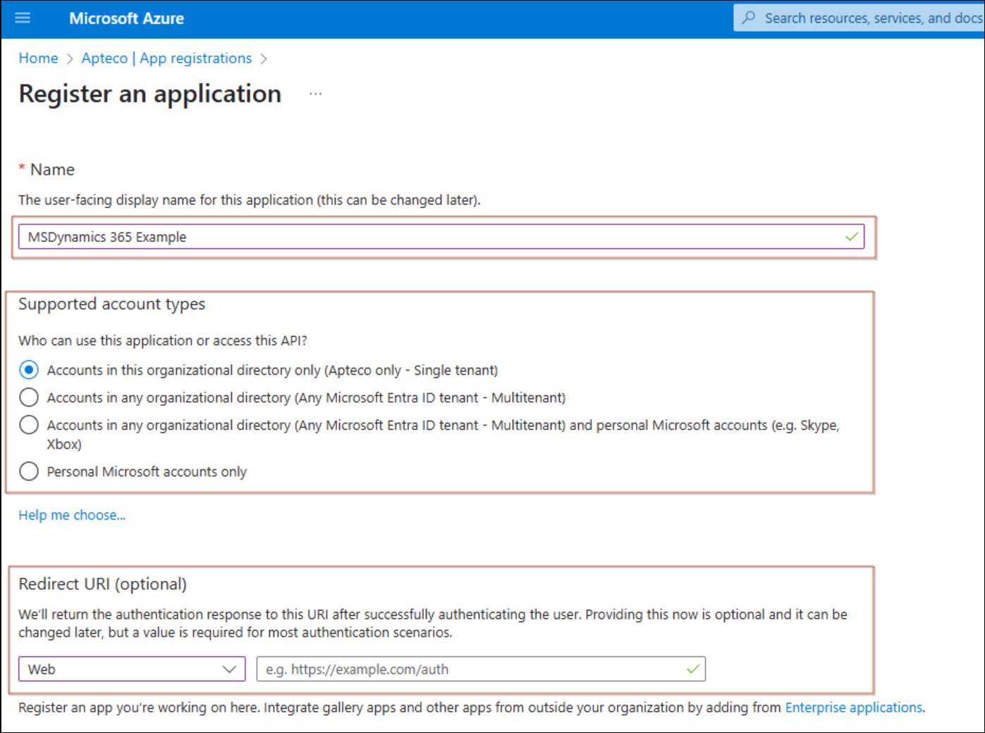 Register an application Register an application