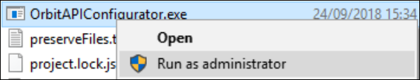Run as administrator context menu option