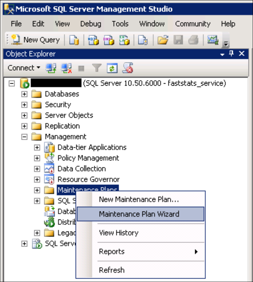 SQL Server Management Studio Maintenance Plans node in SQL Server Management Studio