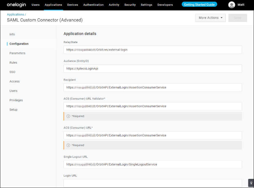 Default configuration Default configuration settings