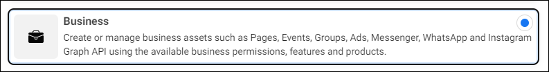 Business Option Business option selected