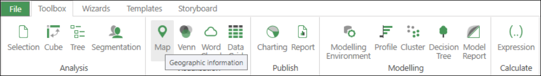 Mapping Module Mapping Module in FastStats Toolbox ribbon
