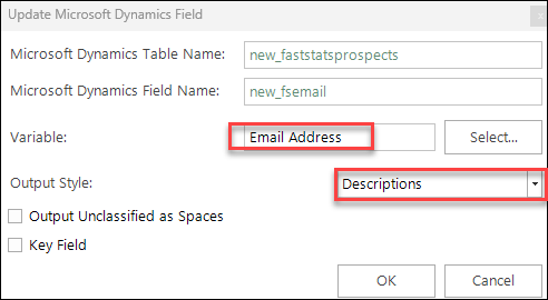 Email descriptions Email descriptions