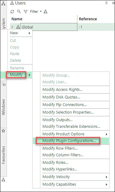 Modify plugin configurations Modify plugin configurations