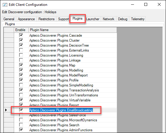Plugin Selection Plugin Selection