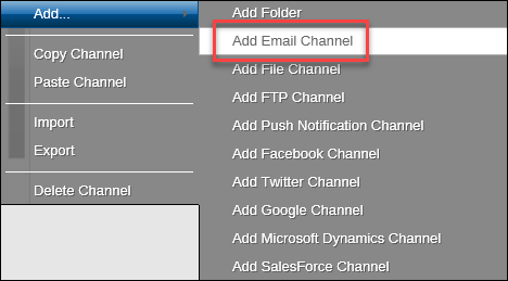 Add email channel Add email channel
