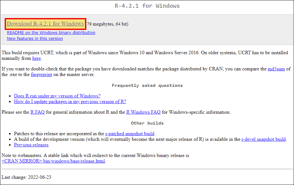 Download R for Windows Download R for Windows
