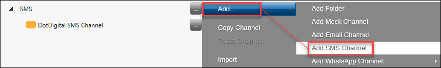 Add New SMS Channel Add New SMS Channel