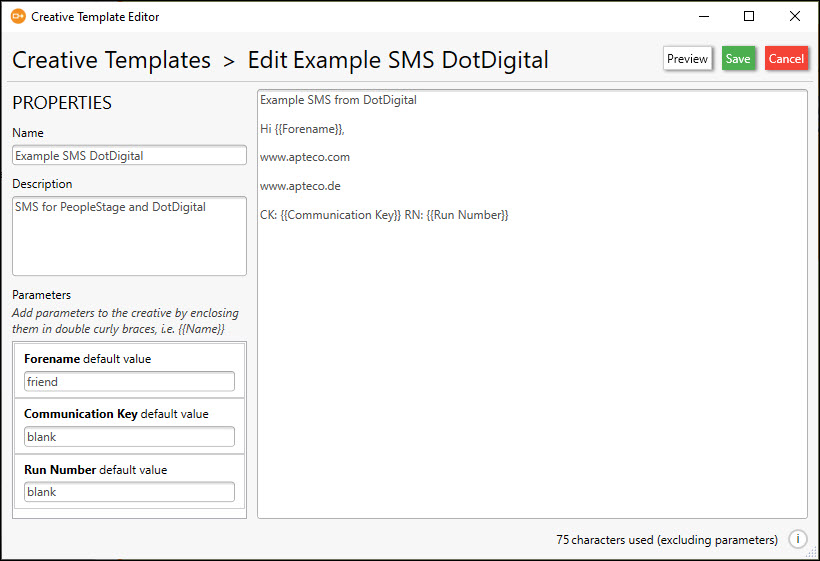 Edit Example SMS Dotdigital Edit Example SMS Dotdigital