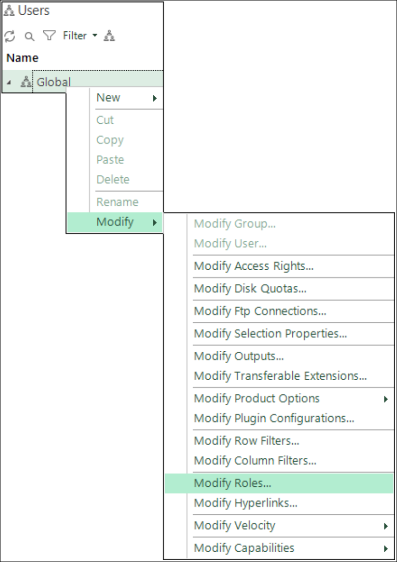 Modify Roles Modify Roles