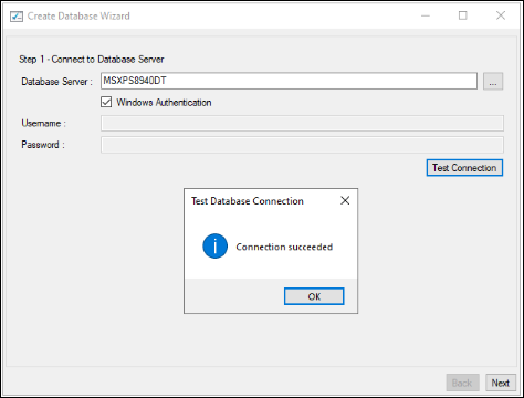 Test database connection
