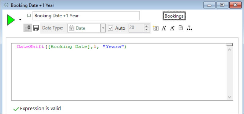 Example Date Expression Example of a date expression added to a cube dimension