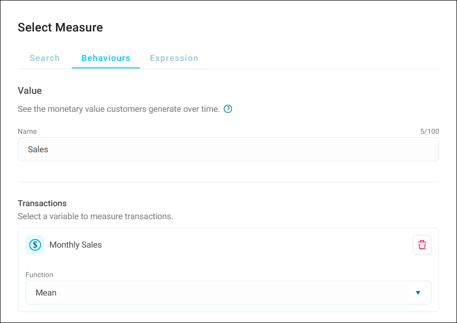 Value behaviour