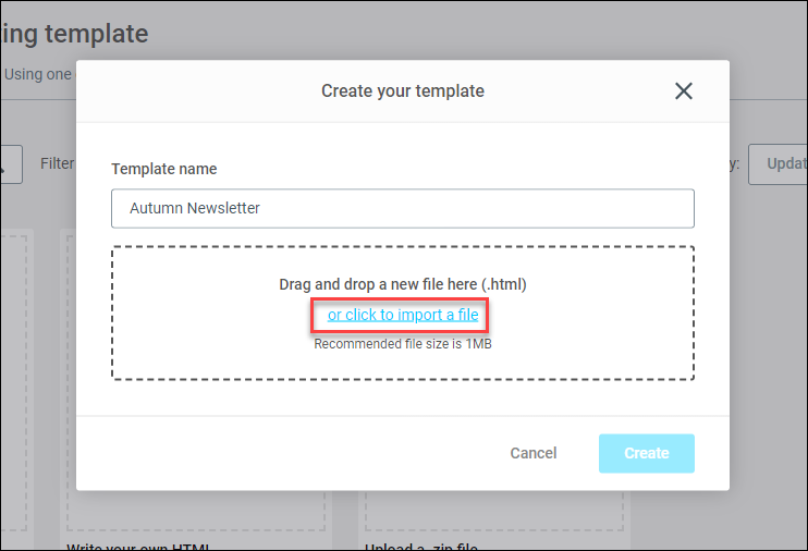 Import an HTML Template