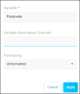 Apply variable
