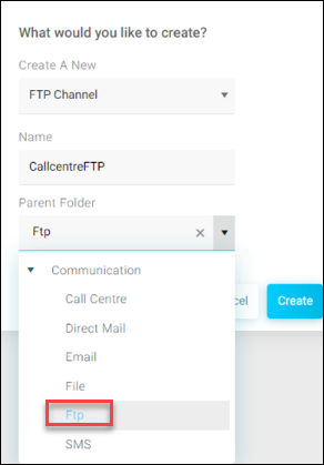 FTP dropdown
