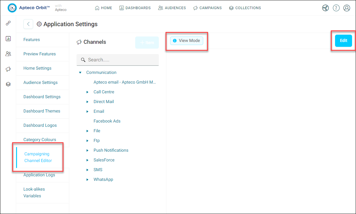 Edit Channels