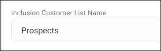 Inclusion customer list name