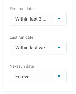 Run date filters