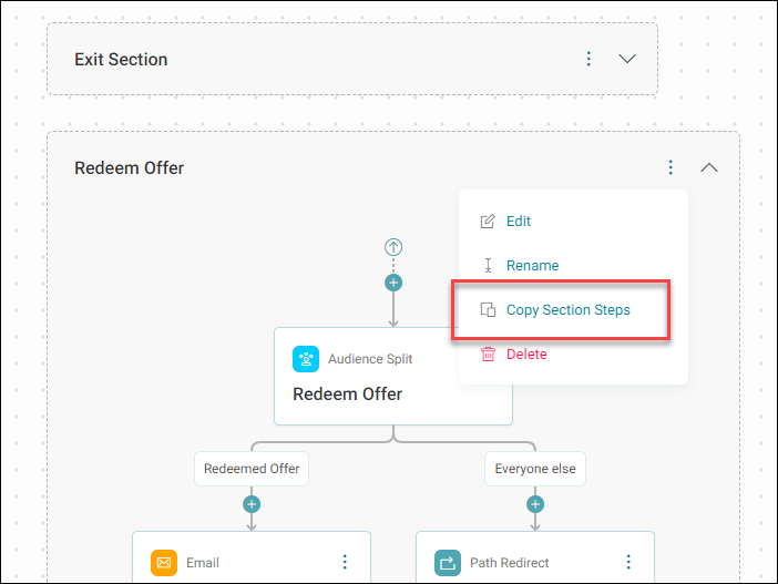 Copy Section Steps