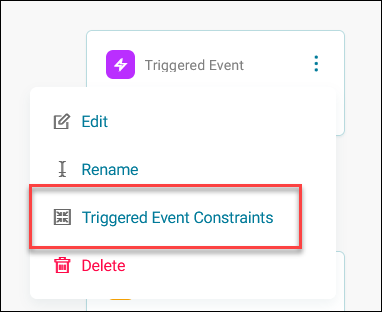 Triggered event constraints
