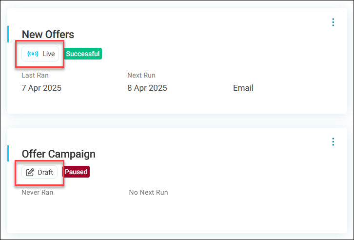 Campaigns Tab