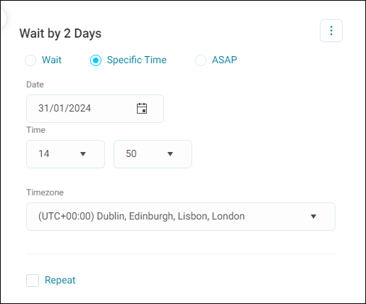 Specific wait time
