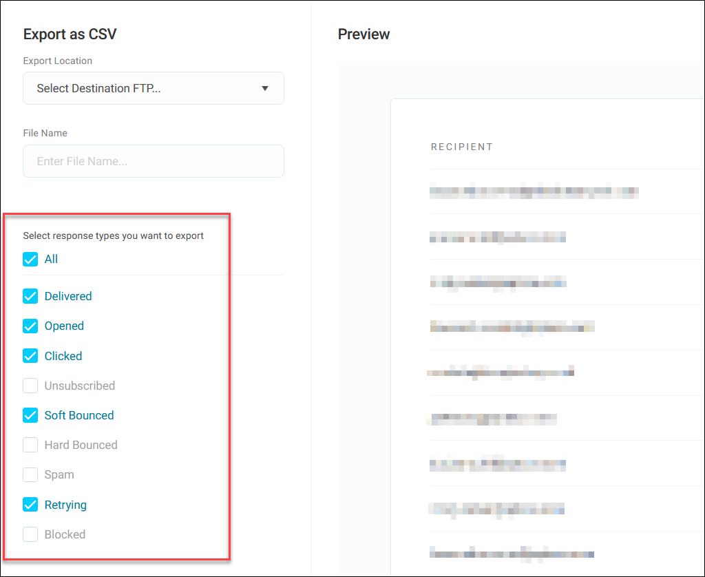Export as CSV