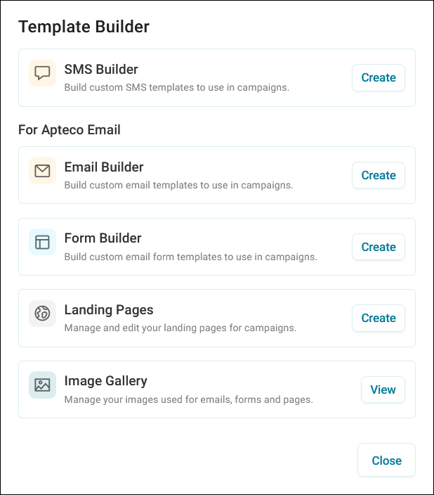 Template builder options