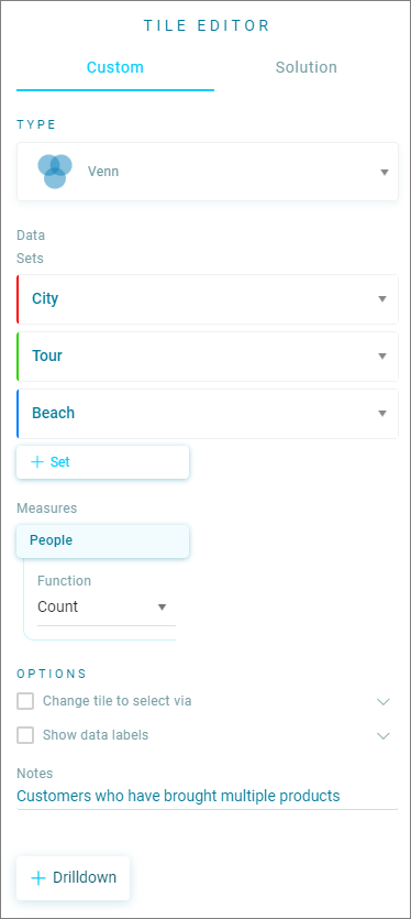 Creating a Venn options Creating a Venn options