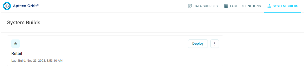 System builds page