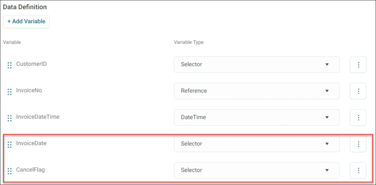 Add data definition