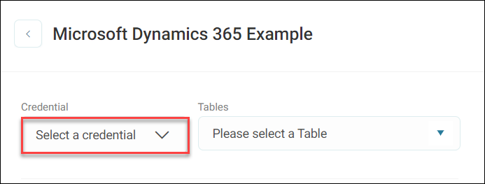 Select a credential