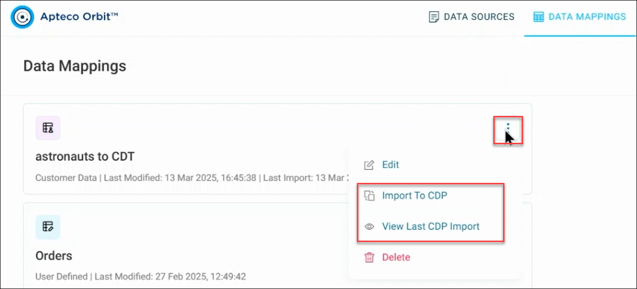 Import view