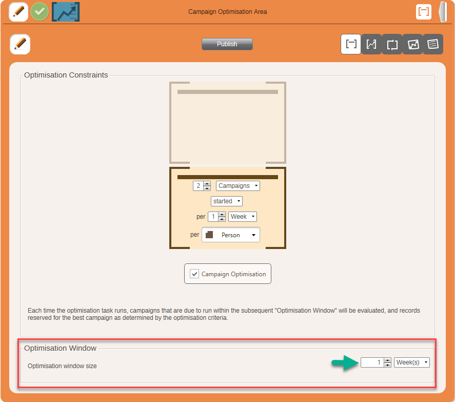Campaign Optimisation Multiple Campaigns Example - Constraints View Constraints View Optimisation Window
