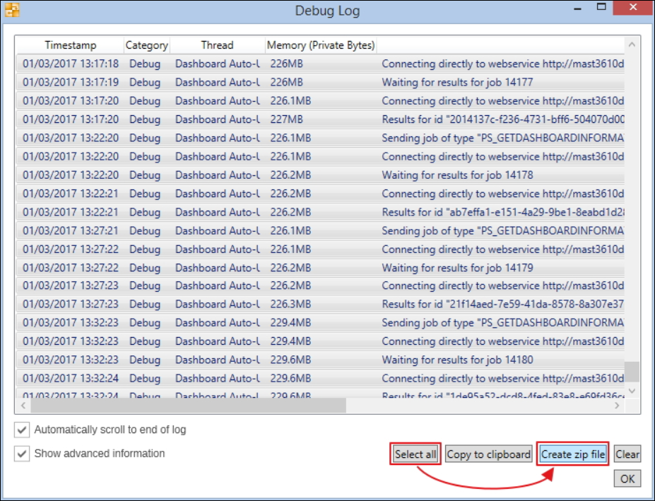Select all zip file