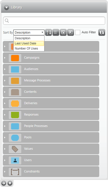 Library Sort By options Library Sort By options