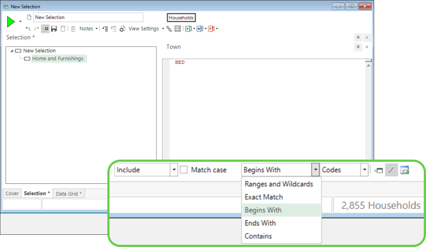 Selection Capability for Selector Variables