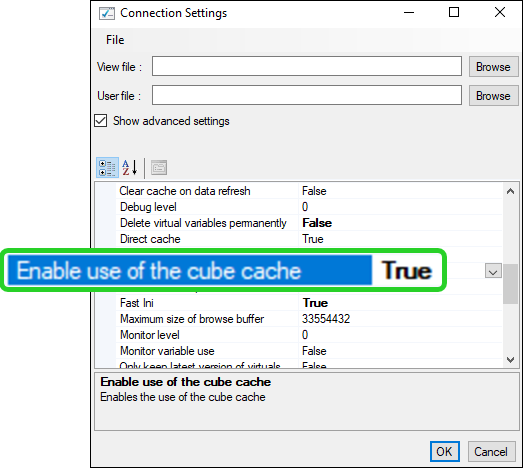 Cube caching